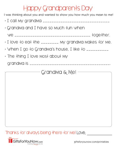 grandparents day printables    smile giftsforyounow