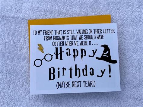 harry potter inspired birthday card etsy