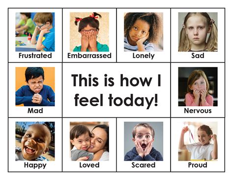 feeling faces     feel today chart  template national