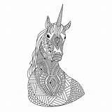 Mandalas Unicornios Unicornio Mandala Pintar Pegasus Doodle Zentangles Licorne Patterned sketch template