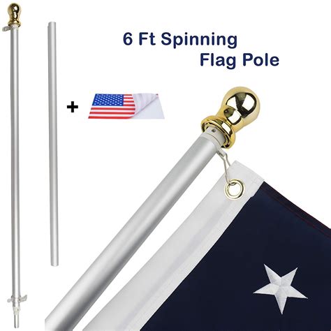 jetlifee tangle  spinning flag pole aluminum  ft silver colored