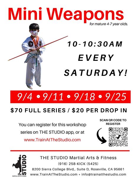 september  mini weapons  studio martial arts fitness