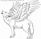 Wolf Winged Coloring Pages Female Template sketch template