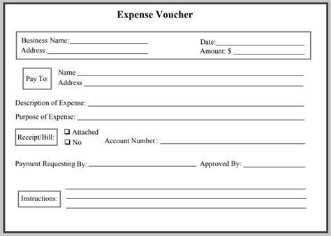 expense voucher template  word excel templates