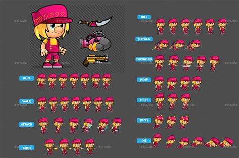 2d game character sprites 301 by pasilan graphicriver