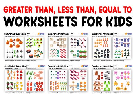 greater    equal  worksheets