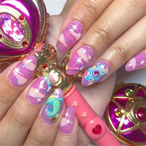nails obsessed   sailor moon inspired nails