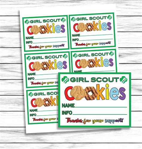 girl scout   cards notes girl scout cookie   cards