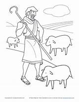 Shepherd Coloring Pages Jesus Bible Good Flock His Kids Sheep Lost Shepherds Am Baby Visit Tends Sheets Activities Colouring David sketch template