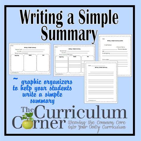 writing  simple summary  curriculum corner