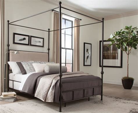 lanchester king metal canopy bed  donny osmond