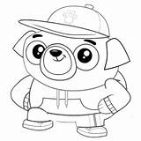Pug Spud Nico Panda Xcolorings Characters Totsy sketch template