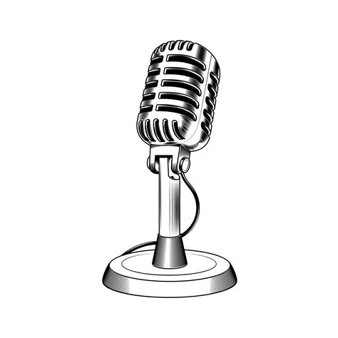 microphone   engraving style vector   vector