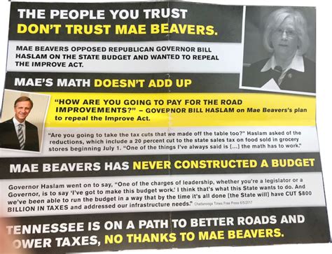 democrats target republican mae beavers  facebook attack claiming  opposes tax cuts