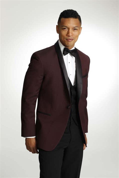 Maroon Tuxedo With Black Lapel Wedding Suits Men Reception Suits
