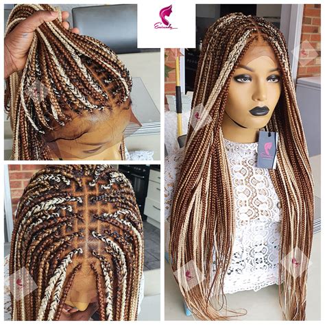 knotless box braids full frontal mixed blondes braided wigs store uk