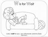 Coloring Letter Verse Wait Printables Bible Psalm She sketch template