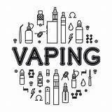 Vaping Icons Vector Set Vape Vaporizer Stock Clipart Cartoon Illustration Background Illustrations Accessories Depositphotos Isolated Refill Royalty Nicotine Dreamstime Vectors sketch template