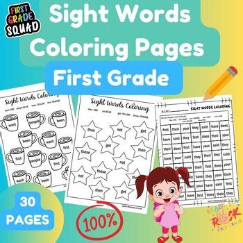grade sight words coloring pages  jenny mac tpt