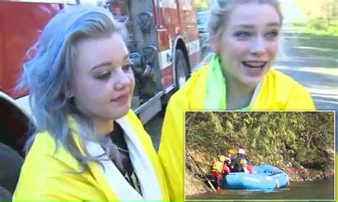 rescue of two girls stranded on a cliff after being dragged in carbon