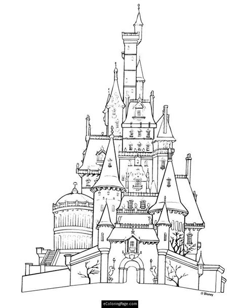 disney beauty   beast castle printable coloring page castle