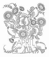 Embroidery Vintage Hand Flower Transfers sketch template