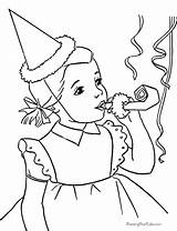 Birthday Coloring Pages Party Kids Printable Color Happy Cards Parties Horn Colouring Sheets Book Fun Girls Activities Coloringhome Annoying Orange sketch template