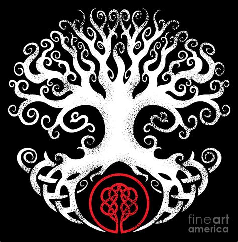 viking yggdrasil symbol sacred tree norse mythology digital art