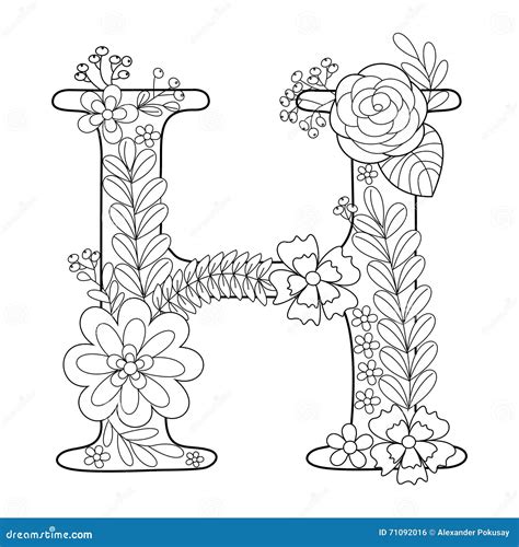 letter  coloring book  adults vector stock vector illustration
