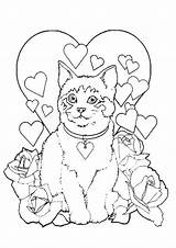 Ausmalbilder Malvorlagen Katzen Katze Tiere Kostenlose Erwachsene sketch template