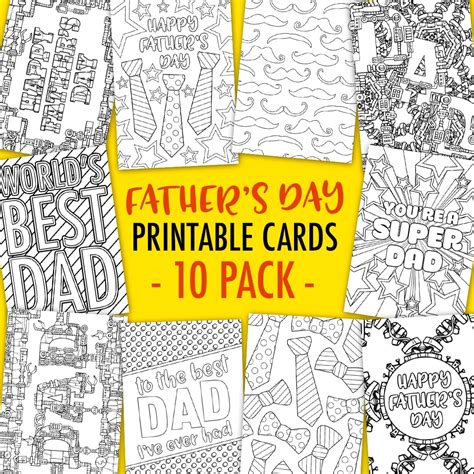 fathers day coloring cards  pack sarah renae clark coloring