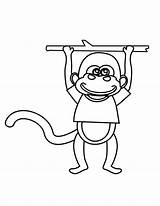 Monkey Swinging Coloring Pages Drawing Getdrawings Tree Getcolorings Drawings Color sketch template