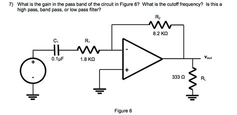 solved    gain   pass band   circuit  cheggcom