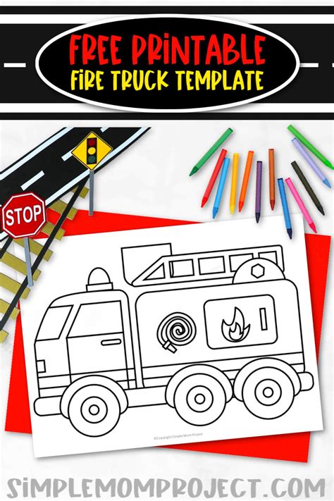 printable fire truck template simple mom project
