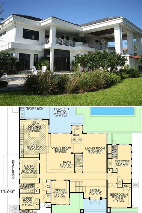 contemporary florida style home floor plan radiates  modern appeal beautiful house plans