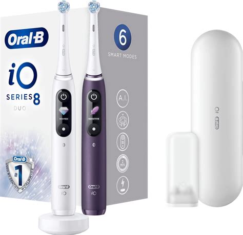 oral  io  elektrische tandenborstels duoverpakking wit en paars bolcom
