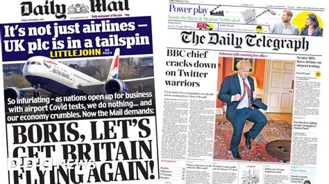 newspaper headlines demand   uk flying   bbcs social