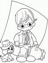 Coloring Precious Moments Boy Pages Girl Popular sketch template