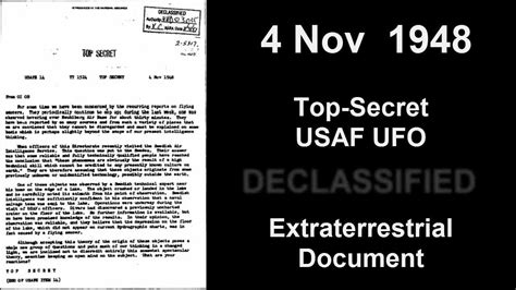 1948 Top Secret Usaf Ufo Extraterrestrial Document