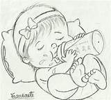 Baby Bottle Drinking Pintura Em Tecido Salvo Uploaded User sketch template