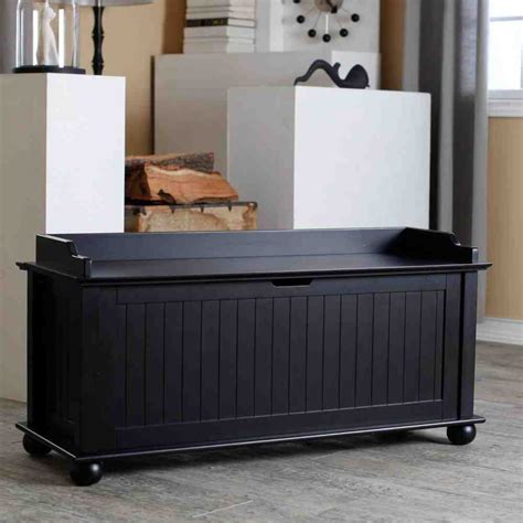 black wood storage bench home furniture design