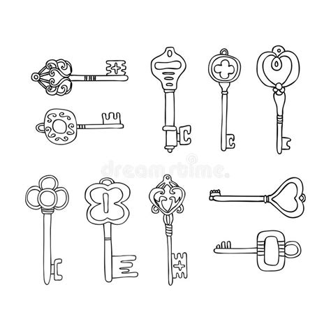antique keys set stock vector illustration of ornament 35469254