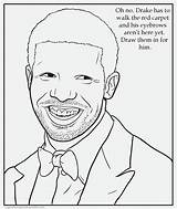 Coloring Pages Drake Book Funny Rap Minaj Nicki Color Rapper Weird Cartoon Print Insane Hop Hip Books Eyebrows Rappers Colouring sketch template