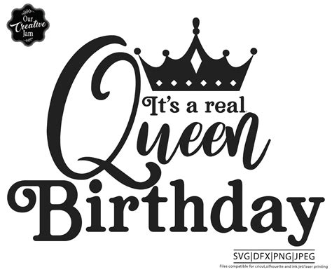 real queen birthday svg birthday queen svg birthday etsy