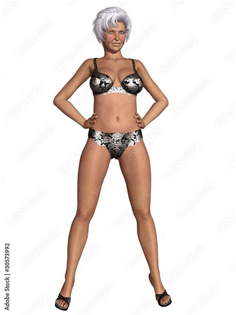 Sexy Granny With Lingerie Stock Illustration Adobe Stock