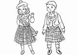 Coloring Scottish Pages Children sketch template