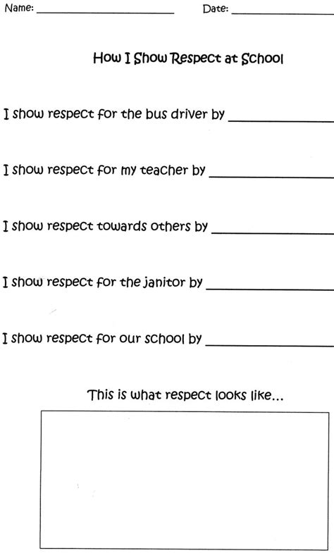 respect worksheets  elementary