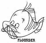 Coloring Flounder Fish Mermaid Little Popular Clip Library Clipart sketch template