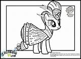 Coloring Pages Rarity Pony Little Dresses sketch template