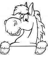 Horse Coloring Funny Head Print Sheet Printable sketch template